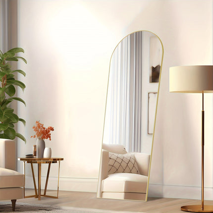Full Length Mirror, Full Body Mirror With Stand, Hanging Or Leaning For Wall, Aluminum