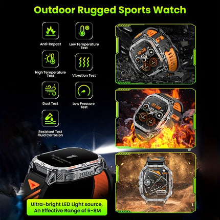 Smartwatch Wireless Calling, Compass, LED Flashlight, 100+ Sports Modes, 2.13-inch Full Touchscreen,
