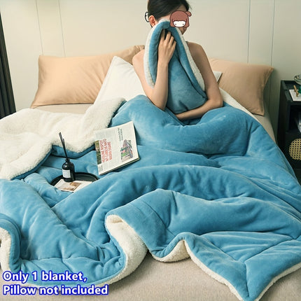 Luxury Soft Milk Velvet Lamb Fleece Double-Layer Comforter, Machine Washable