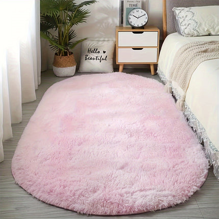 An Oval-Shaped Plush Rug That Is Non-Slip, Can Be Hand-Washed Or Machine-Washed