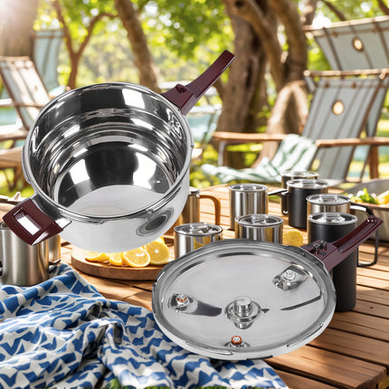9L Unique Print Design, Multi-Size Large Capacity Extra Thick Super Safe Stainless Steel Multi-Layer Fast Cooking