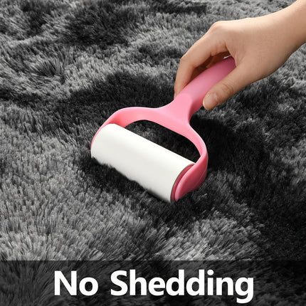 Ultra-Soft Tie-Dye Dark Gray Area Mat - Thick Plush Mat, Suitable for Living Room and Bedroom Decor, Fluffy Indoor Mat, Square