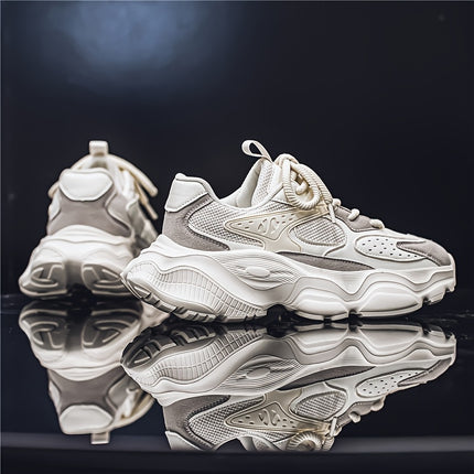 Men's Casual Dad Shoes - Breathable PU Upper & EVA Cushioned Sole, Lightweight Low-Top Sneakers