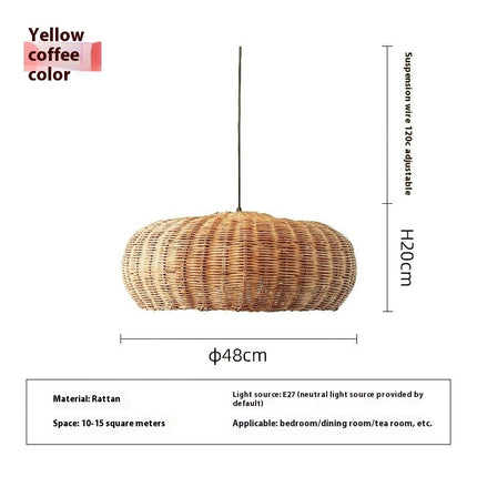 Nordic Rattan Chandelier Pastoral Style Living Room