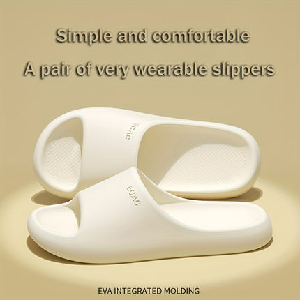 4 pcs set New EVA Solid Color Sandals, Men's Four-season Simple Home Soft Thick Anti-slip Bathroom Sandals