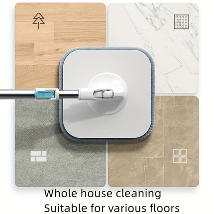 4PCS/SET rotating square mop set, equipped with mop bucket+2 washable and reusable ultra-fine fiber mops