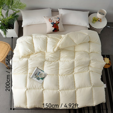 1pc All-Season Comfort Quilted Duvet, 100% Polyester Fiber, Soft Breathable Lightweight