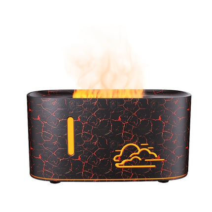 1pc 3D Flame Effect Night Light & Air Humidifier with Essential Oil Diffuser, Sleep-Enhancing Glow