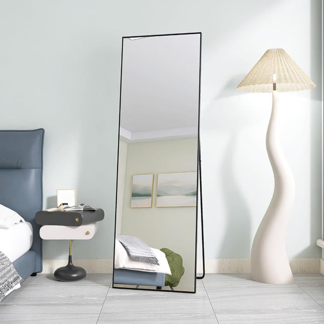 Full-Length Mirror, Floor Mirror, Large Rectangular Wall Mirror, Large Wall Mirror with Aluminum Frame