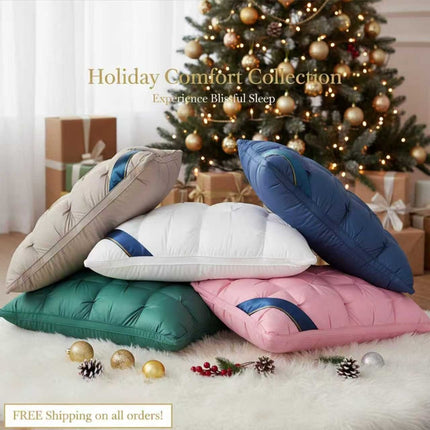 2pcs Fluffy Sleep Pillows | Adult Family Hotel Gift, 100% Polyester Fiber, Moderate Support,
