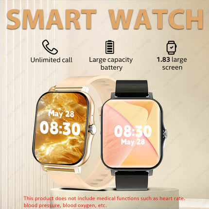 Full-Screen Touch Smartwatch with Call and Message Notifications, Fitness