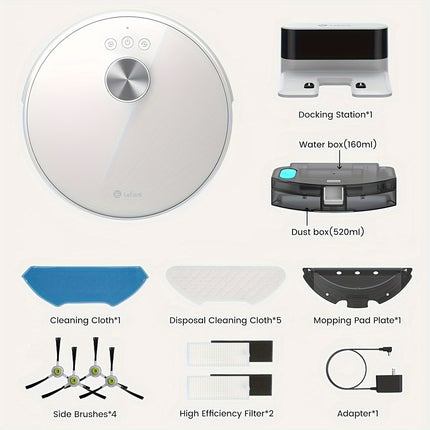 LEFANT M1G Robot Vacuum Cleaner Mop, LiDAR Navigation, 5500Pa Robot Vacuum Cleaner 200 Minutes,