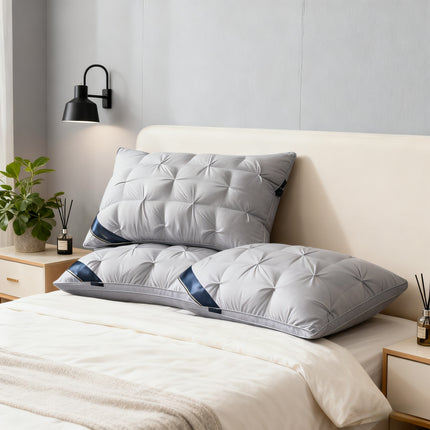 Luxury Hotel Pillow | Ultra Soft Breathable Headrest, Elegantly Twisted Floral Design