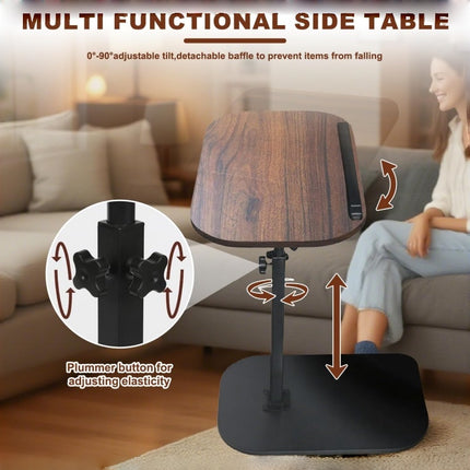 360° Rotating & 180° Flip TV Tray Table with Adjustable Height - Heavy-Duty Iron Construction
