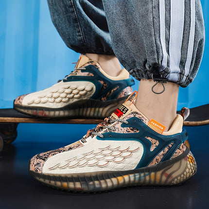 Men's All-Terrain Outdoor Sneakers with Multi-Color Rubber Sole, Low-Top Breathable