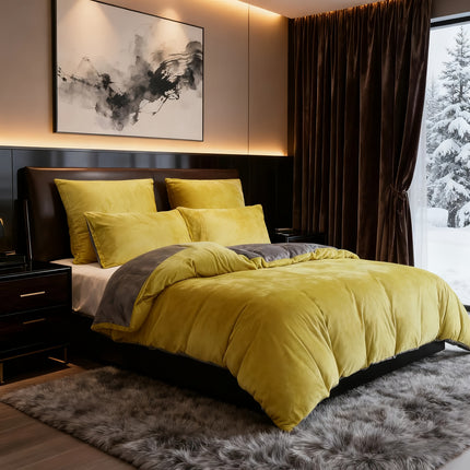 Dxhome Winter Black Solid Color Flannel Bedding Set, 135x200cm Duvet Cover & 80x80cm Pillowcase