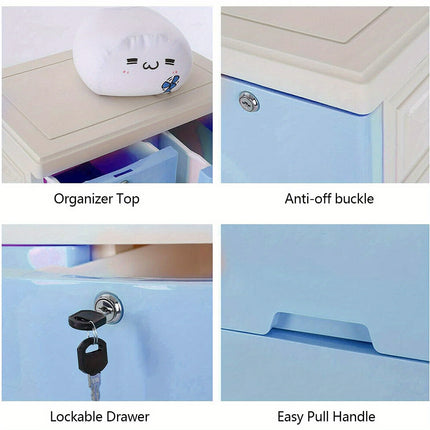 Extra Wide 50-Inch Thick Plastic Storage Cabinet with Drawers 4-Tier