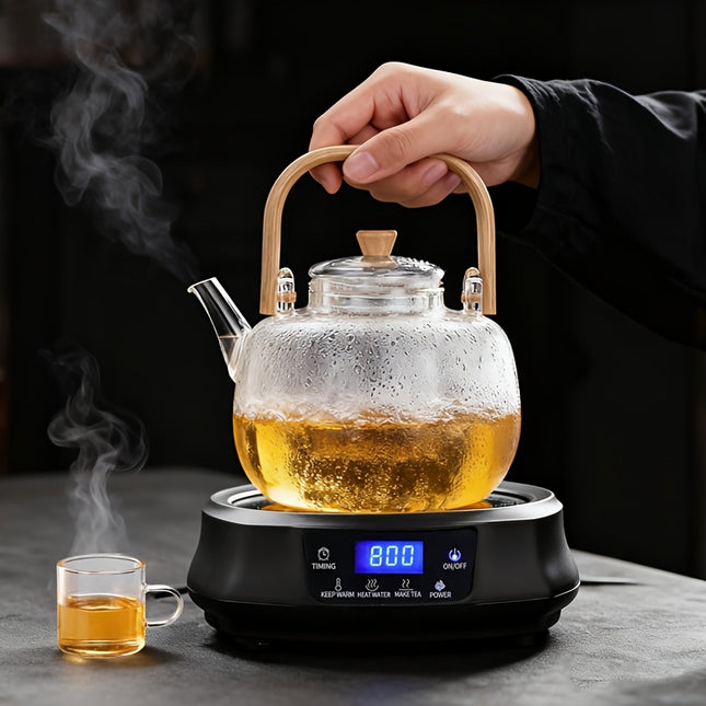 Kettle with Glass Tea Pot 700mL/23.7oz Clear Glass Teapot, Touch Screen
