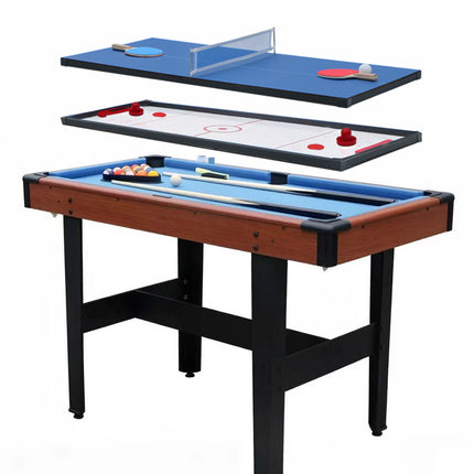48″ Game Table - Combo Game Table Set - Billiards/Pool, Glide Hockey and Table Tennis for Home, Game Room, Friends and Family!