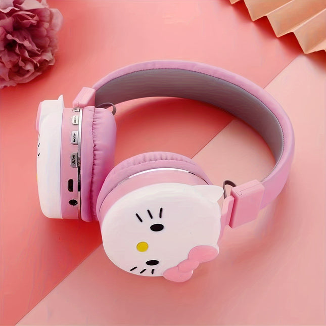 Hello Kitty Headphones Foldable Wireless Headset Kuromi Headphones Cute Earphones, Gaming Headset