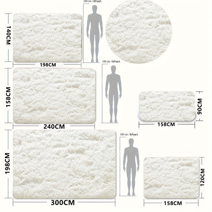 One Piece of Solid Color Minimalist Morandi Off-White Series Plush Fluffy Rug Designed