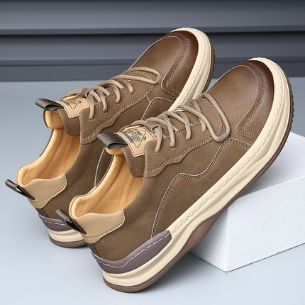 Men'S White Perforated Casual Sneakers - Breathable Low-Top Lace-Up Shoes with Round Toe,