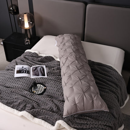 1pc New Twisted Flower 3D Design Double Long Pillow Core, Durable and Non-Sagging, Good Support