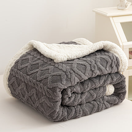 Rabbit Fur Throw Blanket - Plush Soft All-Season Couch & Bedspread, Single/Double Size,