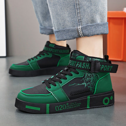 1 Pair of Men's Casual Sneakers, All-season High-top Skate Shoes for Students, YouthHoliday Gifts