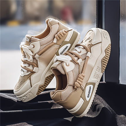 Men's Korean-style Low-top Lace-up Sneakers, Non-slip and Wear-resistant Sports Shoes,
