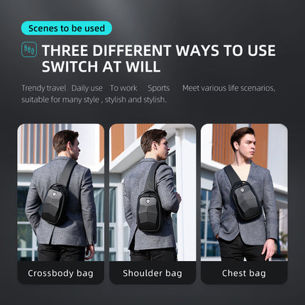 Men's Casual Hard Shell Bag Personality Leisure Multi-function Small Backpack