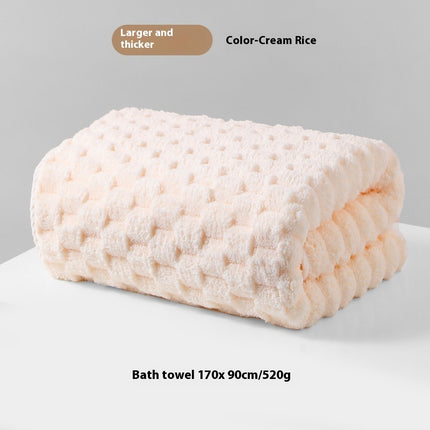 Drizzling Plus-sized Thick Bath Absorbent Not Easy To Shed Hair Class A Coral Fleece Bath Towel