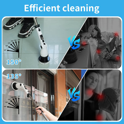 Electric Cleaning Brush, Long Brush for Cleaning Car, 8in 1 & 6in 1 Multiple Accessories