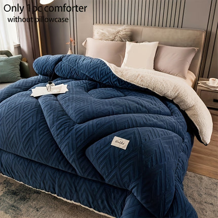 1pc Contemporary Quilted Comforter, Medium Weight Polyester 100% with Microfiber Filling,