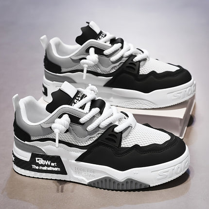 Sneakers, Men's Color Blocked Casual Lace up Skateboard Shoes, Suitable for Comfortable,