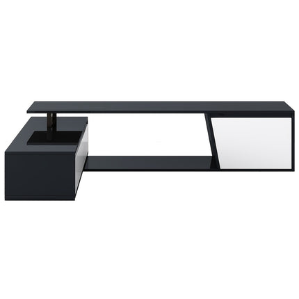 Minimalist floating design TV stand, rectangular expandable TV console, TV cabinet with 2 drawers