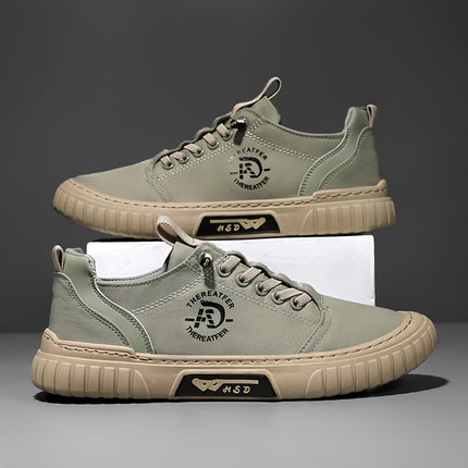 Men's Casual Sports Shoes - 1 Pair Breathable Lightweight Low-Top Sneakers with Synthetic