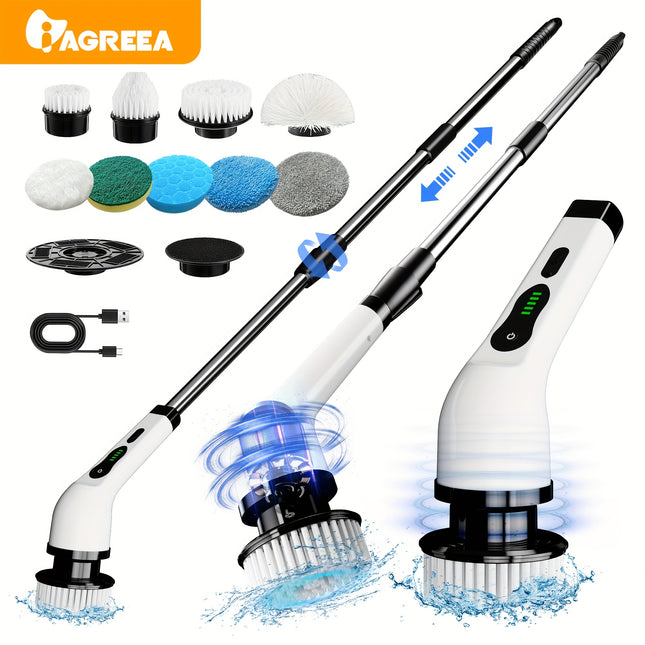 Electric Spin Scrubber, Household Wireless Cleaning Brush, Two-Speed Cleaning Speed