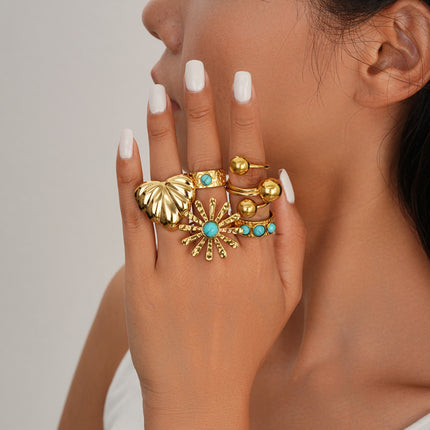Vintage High-End Geometric Stainless Steel Ring