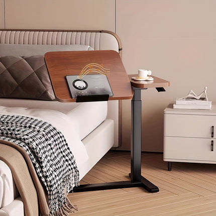 Height-Adjustable Laptop Desk with Tilting Desktop & Hidden Wheels