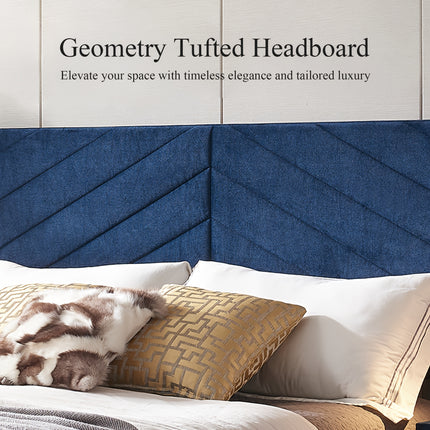 Luxury King/Queen Bed Frame With Built-in Gold LED Lights And Nightstands,