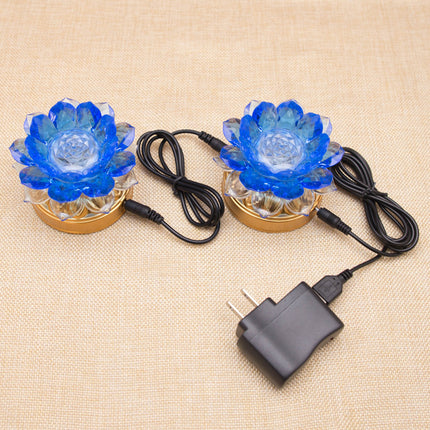 Buddha Worshiping LED Colorful Lotus Lights Household