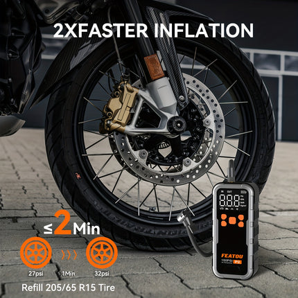 Portable Wireless Air Pump, Tire Inflator, Air Compressor 150 PSI Quick Inflation