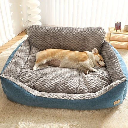 Extra-Large Luxury Plush Pet Sofa Bed - Thick, Warm with High Backrest for Cats & Dogs, Easy Clean, All-Season Comfort