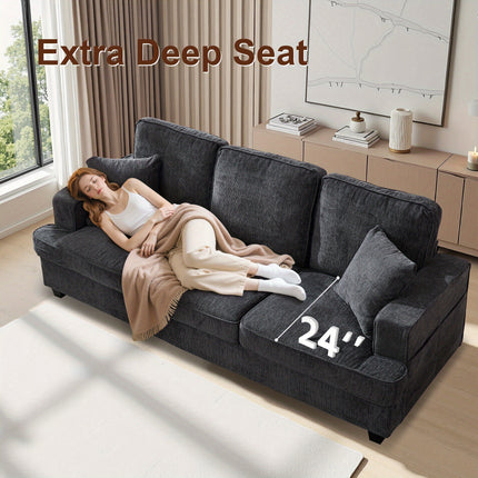 Sofa with Plush Cushions & Removable Washable Cover - Contemporary Sectional Sofa