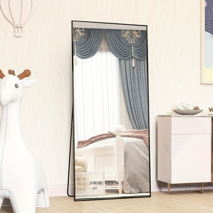 65" * 24 ", Floor Standing Mirror, Unique Vertical Mirror, Black Metal Frame Mirror