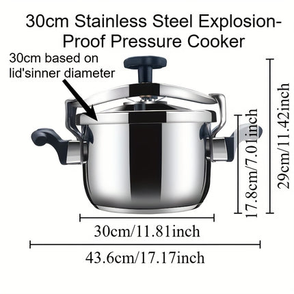 5L-13L Heavy-Duty Stainless Steel Pressure Cooker with Crossbar Safety Lock & High Quality Rotary Knob