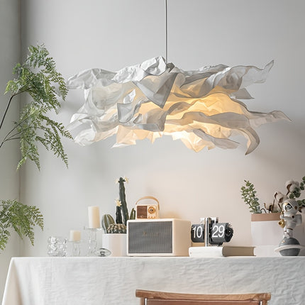 Modern Paper Cloud Chandelier - Stylish DIY Paper Lamp Shade with Warm Yellow Light