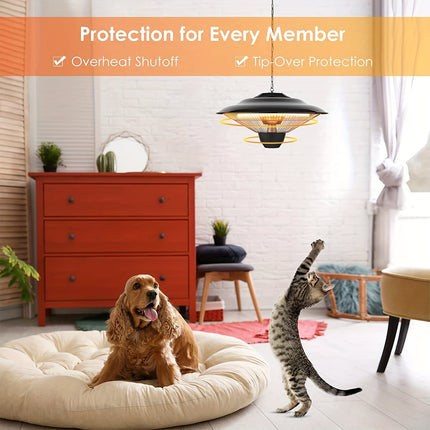 Outdoor Heaters For Patio, 1500W Infrared Electric Patio Heater For Ceiling/Garage Use,