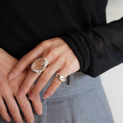 Crystal Ring  Versatile And Niche Design Transparent Water-drop Ring For Women